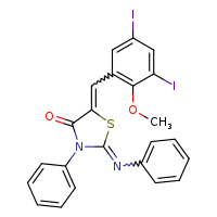 (2Z,5Z)-5-[(3,5-diiodo-2-methoxyphenyl)methylidene]-3-phenyl-2-(phenylimino)-1,3-thiazolidin-4-one