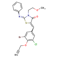(2Z,5Z)-5-{[3-bromo-5-chloro-4-(prop-2-yn-1-yloxy)phenyl]methylidene}-3-(2-methoxyethyl)-2-(phenylimino)-1,3-thiazolidin-4-one
