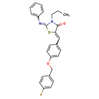(2Z,5Z)-5-({4-[(4-fluorophenyl)methoxy]phenyl}methylidene)-2-(phenylimino)-3-propyl-1,3-thiazolidin-4-one