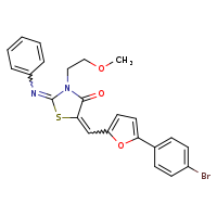 (2Z,5Z)-5-{[5-(4-bromophenyl)furan-2-yl]methylidene}-3-(2-methoxyethyl)-2-(phenylimino)-1,3-thiazolidin-4-one