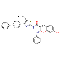 (2Z)-N-(4-{[1,1'-biphenyl]-4-yl}-5-ethyl-1,3-thiazol-2-yl)-7-hydroxy-2-(phenylimino)chromene-3-carboxamide