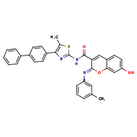 (2Z)-N-(4-{[1,1'-biphenyl]-4-yl}-5-methyl-1,3-thiazol-2-yl)-7-hydroxy-2-[(3-methylphenyl)imino]chromene-3-carboxamide