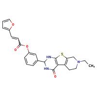 3-{11-ethyl-3-oxo-8-thia-4,6,11-triazatricyclo[7.4.0.0²,?]trideca-1(9),2(7)-dien-5-yl}phenyl (2E)-3-(furan-2-yl)prop-2-enoate