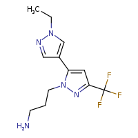 3-[1'-ethyl-5-(trifluoromethyl)-[3,4'-bipyrazol]-2-yl]propan-1-amine