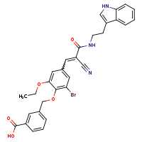3-{2-bromo-4-[(1Z)-2-cyano-2-{[2-(1H-indol-3-yl)ethyl]carbamoyl}eth-1-en-1-yl]-6-ethoxyphenoxymethyl}benzoic acid