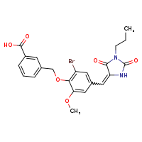 3-(2-bromo-4-{[(4E)-2,5-dioxo-1-propylimidazolidin-4-ylidene]methyl}-6-methoxyphenoxymethyl)benzoic acid