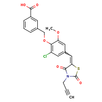 3-(2-chloro-4-{[(5E)-2,4-dioxo-3-(prop-2-yn-1-yl)-1,3-thiazolidin-5-ylidene]methyl}-6-methoxyphenoxymethyl)benzoic acid