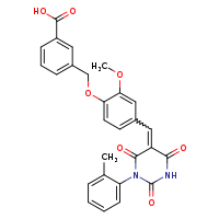3-(2-methoxy-4-{[(5Z)-1-(2-methylphenyl)-2,4,6-trioxo-1,3-diazinan-5-ylidene]methyl}phenoxymethyl)benzoic acid