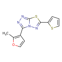 3-(2-methylfuran-3-yl)-6-(thiophen-2-yl)-[1,2,4]triazolo[3,4-b][1,3,4]thiadiazole