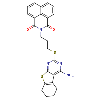 3-[3-({3-amino-8-thia-4,6-diazatricyclo[7.4.0.0²,?]trideca-1(9),2,4,6-tetraen-5-yl}sulfanyl)propyl]-3-azatricyclo[7.3.1.0?,¹³]trideca-1(13),5,7,9,11-pentaene-2,4-dione