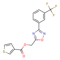 {3-[3-(trifluoromethyl)phenyl]-1,2,4-oxadiazol-5-yl}methyl thiophene-3-carboxylate