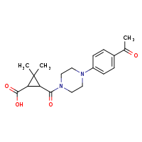 3-[4-(4-acetylphenyl)piperazine-1-carbonyl]-2,2-dimethylcyclopropane-1-carboxylic acid
