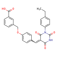 3-(4-{[(5E)-1-(4-ethylphenyl)-2,4,6-trioxo-1,3-diazinan-5-ylidene]methyl}phenoxymethyl)benzoic acid