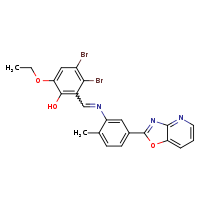 3,4-dibromo-6-ethoxy-2-[(E)-[(2-methyl-5-{[1,3]oxazolo[4,5-b]pyridin-2-yl}phenyl)imino]methyl]phenol
