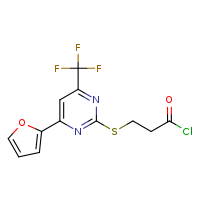 3-{[4-(furan-2-yl)-6-(trifluoromethyl)pyrimidin-2-yl]sulfanyl}propanoyl chloride