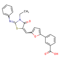 3-(5-{[(2E,5E)-3-ethyl-4-oxo-2-(phenylimino)-1,3-thiazolidin-5-ylidene]methyl}furan-2-yl)benzoic acid