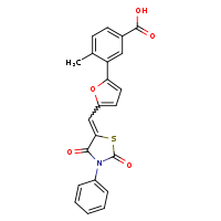 3-(5-{[(5Z)-2,4-dioxo-3-phenyl-1,3-thiazolidin-5-ylidene]methyl}furan-2-yl)-4-methylbenzoic acid