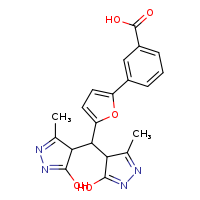 3-{5-[bis(3-hydroxy-5-methyl-4H-pyrazol-4-yl)methyl]furan-2-yl}benzoic acid