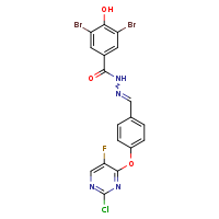 3,5-dibromo-N'-[(E)-{4-[(2-chloro-5-fluoropyrimidin-4-yl)oxy]phenyl}methylidene]-4-hydroxybenzohydrazide