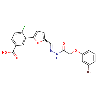 3-{5-[(E)-{[2-(3-bromophenoxy)acetamido]imino}methyl]furan-2-yl}-4-chlorobenzoic acid