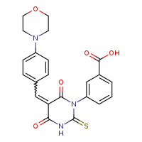3-[(5E)-5-{[4-(morpholin-4-yl)phenyl]methylidene}-4,6-dioxo-2-sulfanylidene-1,3-diazinan-1-yl]benzoic acid