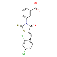 3-[(5Z)-5-[(2,4-dichlorophenyl)methylidene]-4-oxo-2-sulfanylidene-1,3-thiazolidin-3-yl]benzoic acid