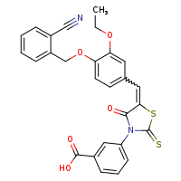 3-[(5Z)-5-({4-[(2-cyanophenyl)methoxy]-3-ethoxyphenyl}methylidene)-4-oxo-2-sulfanylidene-1,3-thiazolidin-3-yl]benzoic acid
