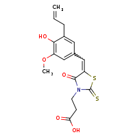 3-[(5Z)-5-{[4-hydroxy-3-methoxy-5-(prop-2-en-1-yl)phenyl]methylidene}-4-oxo-2-sulfanylidene-1,3-thiazolidin-3-yl]propanoic acid