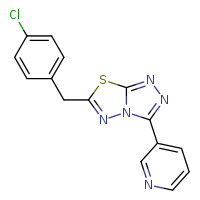3-{6-[(4-chlorophenyl)methyl]-[1,2,4]triazolo[3,4-b][1,3,4]thiadiazol-3-yl}pyridine
