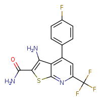 3-amino-4-(4-fluorophenyl)-6-(trifluoromethyl)thieno[2,3-b]pyridine-2-carboxamide