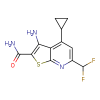 3-amino-4-cyclopropyl-6-(difluoromethyl)thieno[2,3-b]pyridine-2-carboxamide