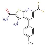 3-amino-6-(difluoromethyl)-4-(4-methylphenyl)thieno[2,3-b]pyridine-2-carboxamide