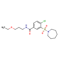 3-(azepane-1-sulfonyl)-4-chloro-N-(3-ethoxypropyl)benzamide