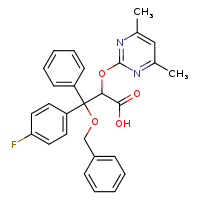 3-(benzyloxy)-2-[(4,6-dimethylpyrimidin-2-yl)oxy]-3-(4-fluorophenyl)-3-phenylpropanoic acid