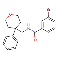 3-bromo-N-[(4-phenyloxan-4-yl)methyl]benzamide