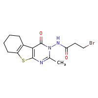 3-bromo-N-{5-methyl-3-oxo-8-thia-4,6-diazatricyclo[7.4.0.0²,?]trideca-1(9),2(7),5-trien-4-yl}propanamide