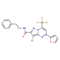 3-chloro-5-(furan-2-yl)-N-(2-phenylethyl)-7-(trifluoromethyl)pyrazolo[1,5-a]pyrimidine-2-carboxamide