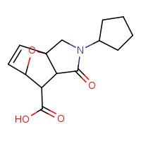 3-cyclopentyl-4-oxo-10-oxa-3-azatricyclo[5.2.1.0¹,?]dec-8-ene-6-carboxylic acid