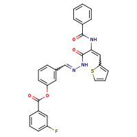3-[(E)-{[(2E)-2-(phenylformamido)-3-(thiophen-2-yl)prop-2-enamido]imino}methyl]phenyl 3-fluorobenzoate