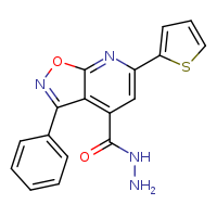 3-phenyl-6-(thiophen-2-yl)-[1,2]oxazolo[5,4-b]pyridine-4-carbohydrazide