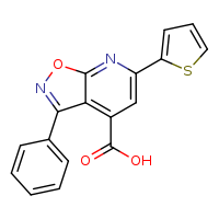 3-phenyl-6-(thiophen-2-yl)-[1,2]oxazolo[5,4-b]pyridine-4-carboxylic acid