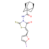 (3R,5S,7s)-N-[(5Z)-5-[(5-iodofuran-2-yl)methylidene]-4-oxo-2-sulfanylidene-1,3-thiazolidin-3-yl]adamantane-1-carboxamide