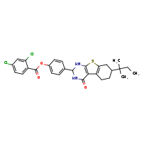 4-[11-(2-methylbutan-2-yl)-3-oxo-8-thia-4,6-diazatricyclo[7.4.0.0²,?]trideca-1(9),2(7)-dien-5-yl]phenyl 2,4-dichlorobenzoate
