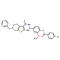 4-{11-benzyl-3-oxo-8-thia-4,6,11-triazatricyclo[7.4.0.0²,?]trideca-1(9),2(7)-dien-5-yl}-2-methoxyphenyl 4-bromobenzoate