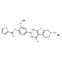 4-{11-ethyl-3-oxo-8-thia-4,6,11-triazatricyclo[7.4.0.0²,?]trideca-1(9),2(7)-dien-5-yl}-2-methoxyphenyl thiophene-2-carboxylate