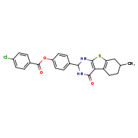 4-{11-methyl-3-oxo-8-thia-4,6-diazatricyclo[7.4.0.0²,?]trideca-1(9),2(7)-dien-5-yl}phenyl 4-chlorobenzoate
