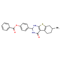 4-{11-methyl-3-oxo-8-thia-4,6-diazatricyclo[7.4.0.0²,?]trideca-1(9),2(7)-dien-5-yl}phenyl benzoate