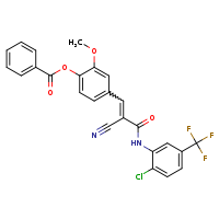 4-[(1E)-2-{[2-chloro-5-(trifluoromethyl)phenyl]carbamoyl}-2-cyanoeth-1-en-1-yl]-2-methoxyphenyl benzoate