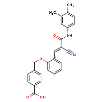 4-{2-[(1E)-2-cyano-2-[(3,4-dimethylphenyl)carbamoyl]eth-1-en-1-yl]phenoxymethyl}benzoic acid