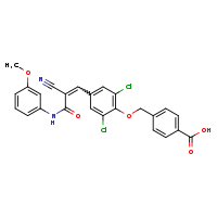 4-{2,6-dichloro-4-[(1E)-2-cyano-2-[(3-methoxyphenyl)carbamoyl]eth-1-en-1-yl]phenoxymethyl}benzoic acid